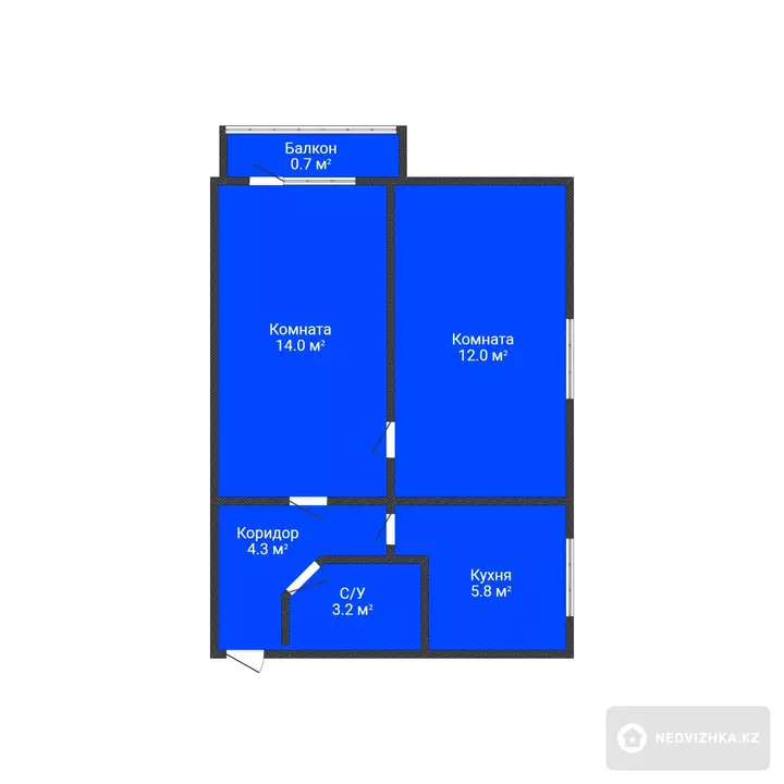 1-комнатная квартира, этаж 9 из 9, 40 м², фотография 2