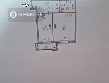 2-комнатная квартира, этаж 6 из 9, 45 м², миниатюра 2