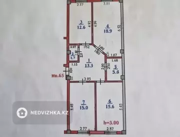 3-комнатная квартира, этаж 2 из 5, 82 м²