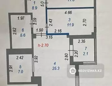 3-комнатная квартира, этаж 8 из 9, 73 м², миниатюра 10
