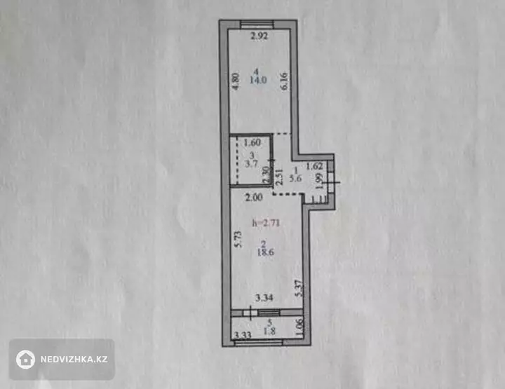 2-комнатная квартира, этаж 12 из 12, 43 м²