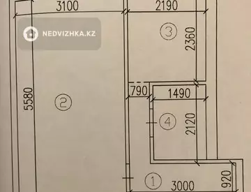 1-бөлмелі пәтер, қабат 1 барлық қабат саны 5, 32 м², 8-нобай