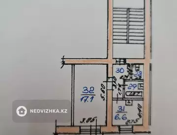 1-комнатная квартира, этаж 2 из 4, 31 м²