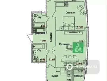 3-комнатная квартира, этаж 5 из 18, 100 м², миниатюра 7