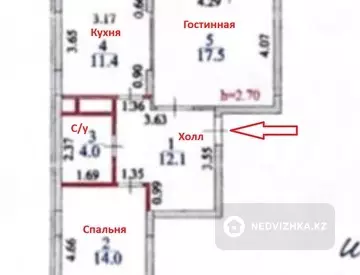 2-комнатная квартира, этаж 7 из 7, 60 м², миниатюра 2