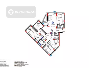 5-бөлмелі пәтер, қабат 6 барлық қабат саны 9, 178 м², 3-нобай