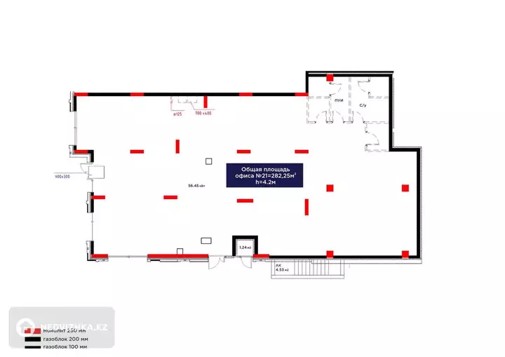 Офис, этаж 1 из 12, 282 м²