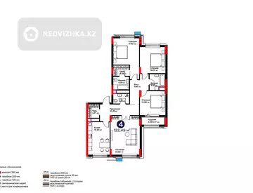 4-комнатная квартира, этаж 3 из 12, 122 м², миниатюра 4