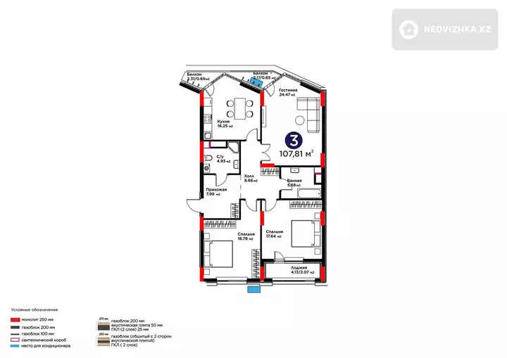 3-комнатная квартира, этаж 5 из 9, 108 м², фотография 3