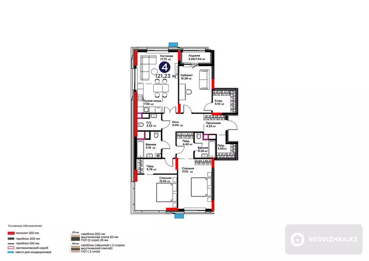 4-комнатная квартира, этаж 6 из 12, 121 м², фотография 2