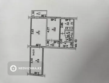 3-комнатная квартира, этаж 5 из 5, 59 м²