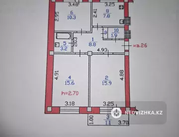 3-комнатная квартира, этаж 2 из 5, 66 м²