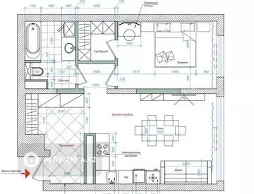 2-комнатная квартира, этаж 8 из 15, 56 м², миниатюра 11