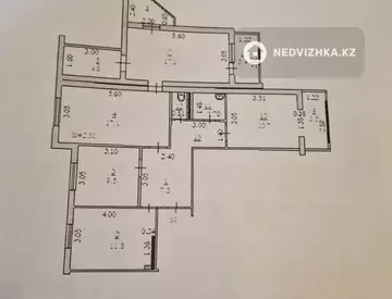 4-бөлмелі пәтер, қабат 5 барлық қабат саны 9, 95 м², 9-нобай