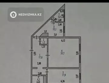 2-комнатная квартира, этаж 2 из 5, 90 м², миниатюра 3