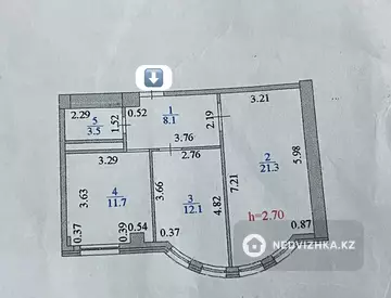 2-комнатная квартира, этаж 10 из 13, 56 м², миниатюра 10