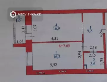 1-комнатная квартира, этаж 4 из 9, 48 м², миниатюра 5