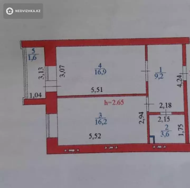 1-комнатная квартира, этаж 4 из 9, 48 м², фотография 5