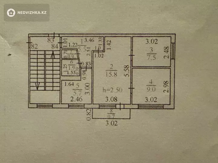 3-комнатная квартира, этаж 3 из 5, 47 м²