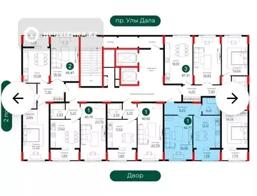 1-комнатная квартира, этаж 5 из 18, 43 м², миниатюра 9