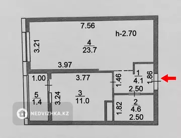1-комнатная квартира, этаж 7 из 15, 43 м², миниатюра 1