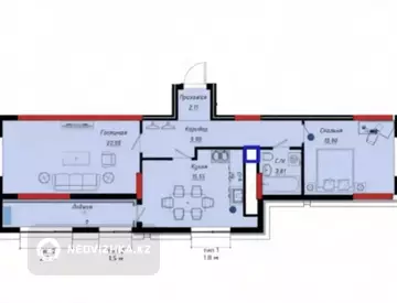 2-комнатная квартира, этаж 11 из 22, 71 м², миниатюра 12