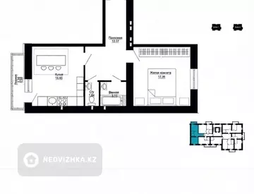 2-комнатная квартира, этаж 5 из 9, 52 м², миниатюра 4