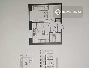 1-комнатная квартира, этаж 4 из 12, 40 м²