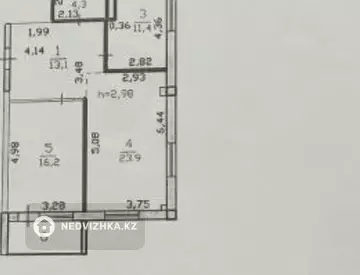 2-бөлмелі пәтер, қабат 2 барлық қабат саны 9, 71 м², 4-нобай