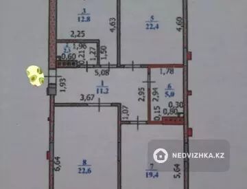 3-комнатная квартира, этаж 3 из 4, 100 м², миниатюра 6