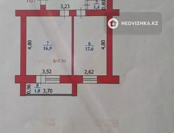 3-бөлмелі пәтер, қабат 5 барлық қабат саны 5, 59 м², 1-нобай