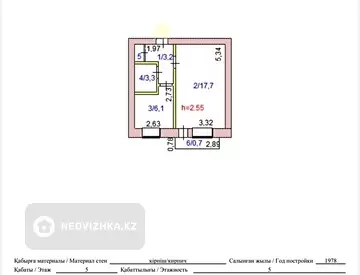 1-комнатная квартира, этаж 5 из 5, 32 м², миниатюра 2