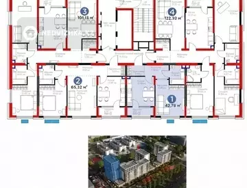 1-комнатная квартира, этаж 4 из 6, 43 м², миниатюра 12