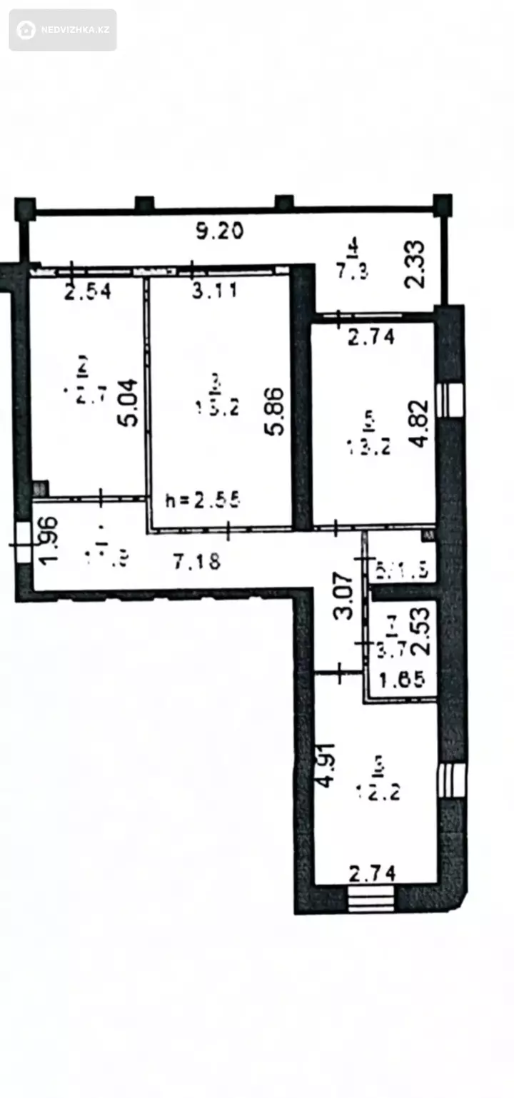 3-комнатная квартира, этаж 4 из 4, 81 м²