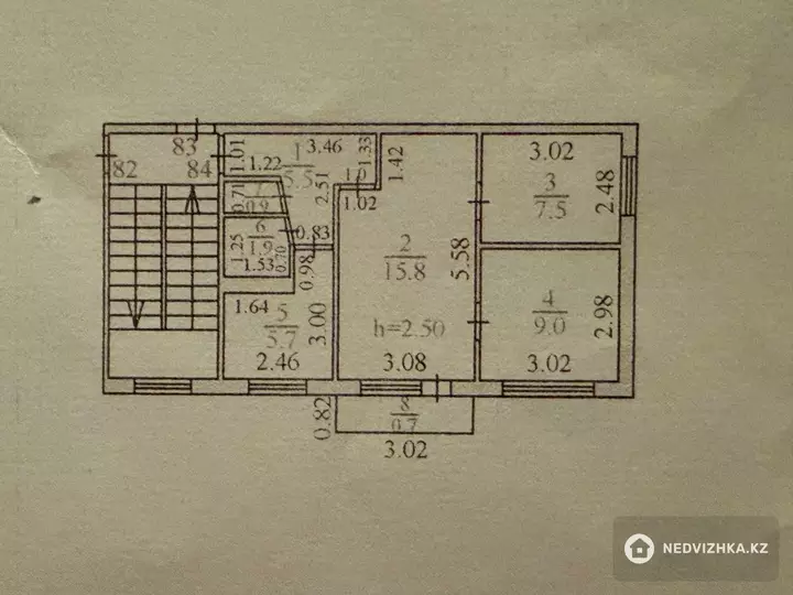 3-комнатная квартира, этаж 3 из 5, 47 м²
