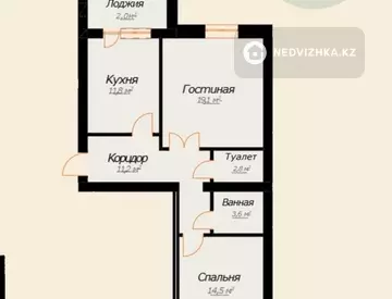 2-комнатная квартира, этаж 5 из 6, 65 м², миниатюра 4