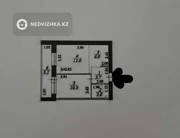 2-комнатная квартира, этаж 4 из 9, 38 м², миниатюра 3