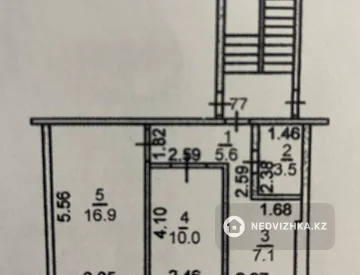 2-бөлмелі пәтер, қабат 1 барлық қабат саны 5, 43 м², 1-нобай