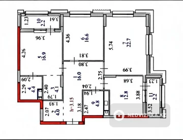 3-комнатная квартира, этаж 9 из 12, 107 м², миниатюра 1