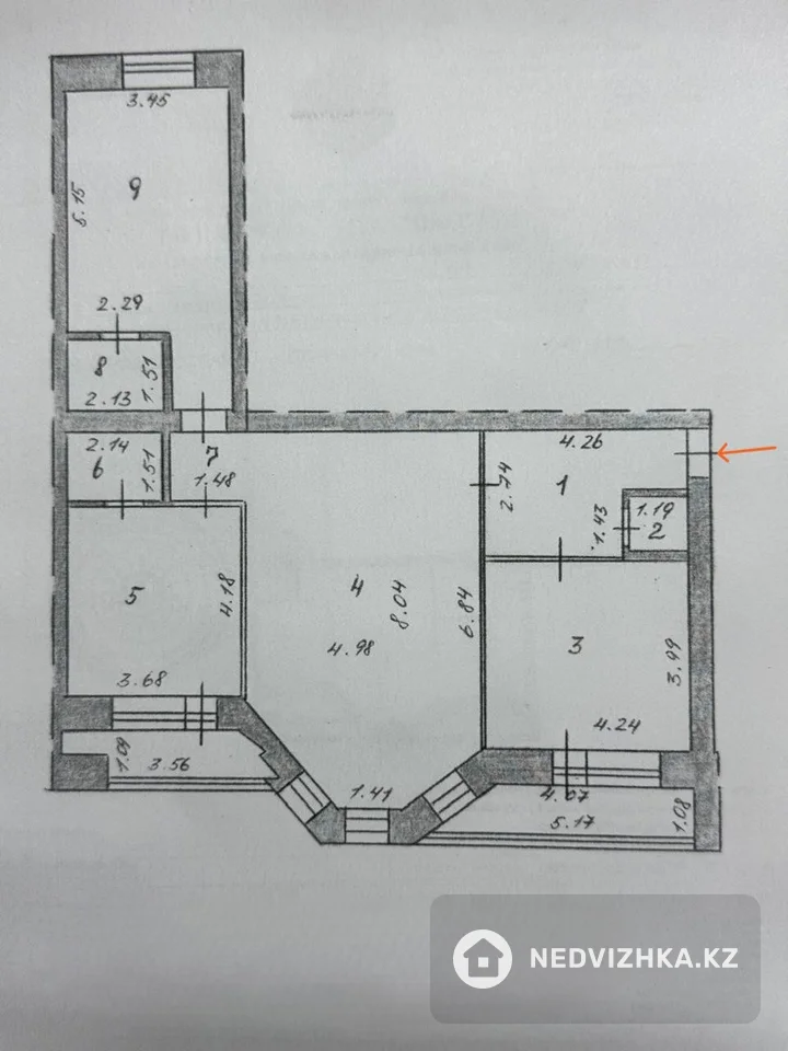 3-бөлмелі пәтер, қабат 2 барлық қабат саны 5, 113 м², 3-фотосурет