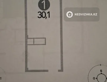 1-комнатная квартира, этаж 7 из 12, 30 м², миниатюра 1