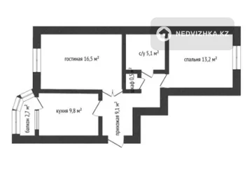 2-комнатная квартира, этаж 5 из 6, 57 м², миниатюра 7