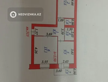 2-бөлмелі пәтер, қабат 8 барлық қабат саны 11, 51 м², 1-нобай