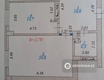 2-комнатная квартира, этаж 4 из 14, 73 м², миниатюра 2
