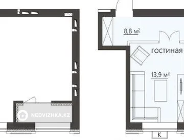 1-комнатная квартира, этаж 3 из 6, 37 м², миниатюра 1