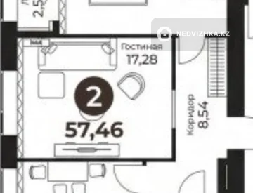 3-бөлмелі пәтер, қабат 3 барлық қабат саны 12, 83 м², 2-нобай