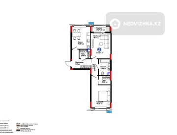 2-комнатная квартира, этаж 2 из 12, 70 м², миниатюра 1