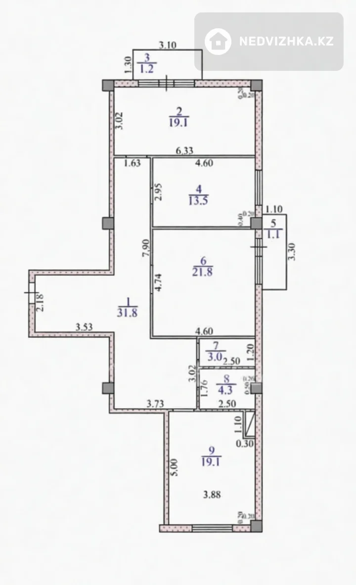 4-комнатная квартира, этаж 8 из 11, 120 м², фотография 5