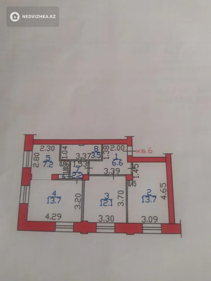 3-комнатная квартира, этаж 2 из 2, 70 м², фотография 3