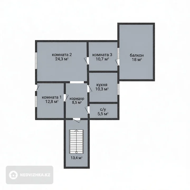 3-комнатная квартира, этаж 1 из 2, 110 м², фотография 3